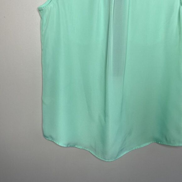 J.CREW Top Womens 2 Mint Green Sleeveless Popover Blouse NEW Blue Trim 58881 - Picture 6 of 9